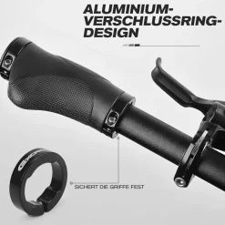 GXCROR Ergonomische Fahrradgriffe 130mm Gummi Anti-Rutsch Stoßdämpfend Schwarz
