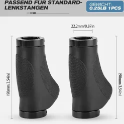 GXCROR Ergonomische Fahrradgriffe 130mm Gummi Anti-Rutsch Stoßdämpfend Schwarz