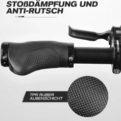 GXCROR Ergonomische Fahrradgriffe 130mm Gummi Anti-Rutsch Stoßdämpfend Schwarz