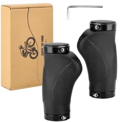 GXCROR Ergonomische Fahrradgriffe 130mm Gummi Anti-Rutsch Stoßdämpfend Schwarz