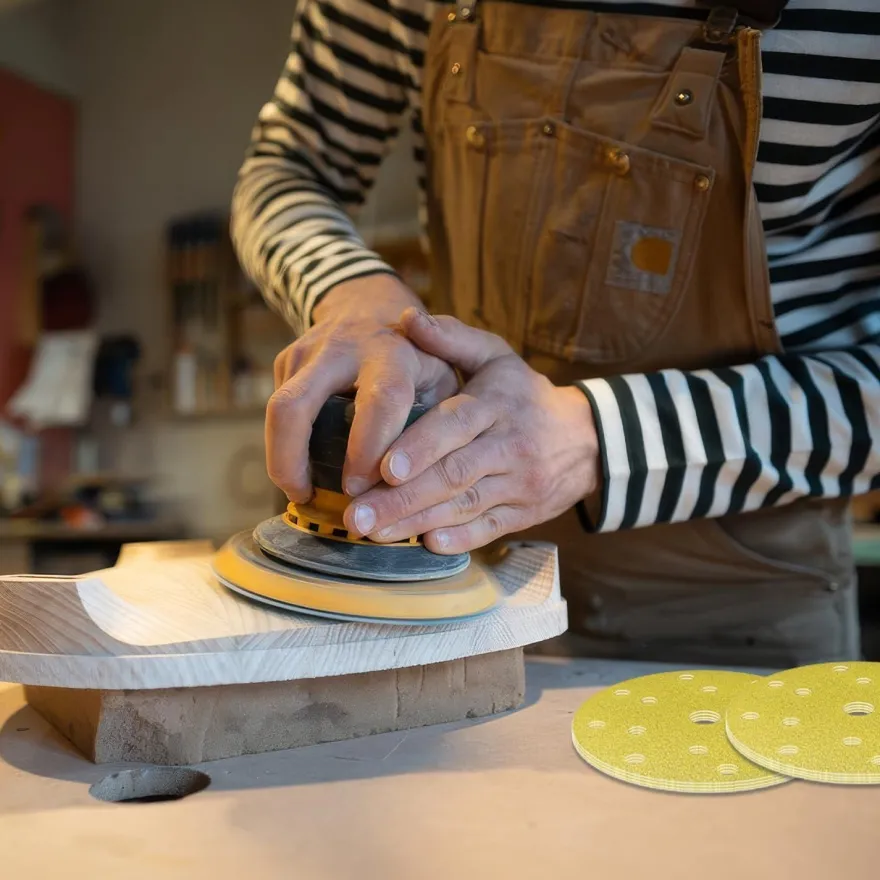 GZKTY Schleifpapier 150mm Klett, 50 Stück, 15 Loch, Körnung 100 für