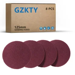 GZKTY 8 Stück Schleifvliese 125 mm Klett, Körnung P150-180 für