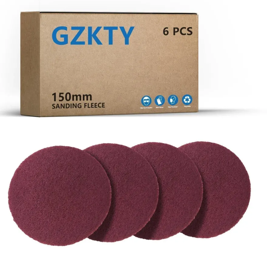GZKTY 6Stk Schleifvliese 150 mm Klett, P150-180 Körnung für Exzenterschleifer
