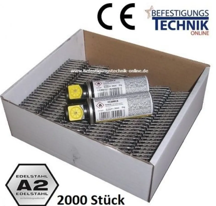 20° Haftennägel 2,8x25mm Ring rostfrei Gas für Würth WO-HN 28/35 KMR R20/35-64 R20/35