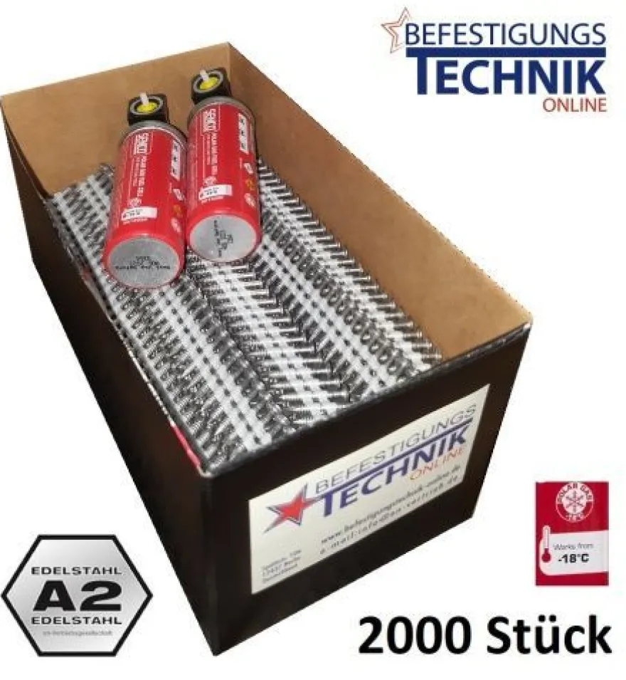 20° Haftennägel 2,8x25mm Ring rostfrei Gas für Haftennagler Tjep HA35 Paslode IM200/3