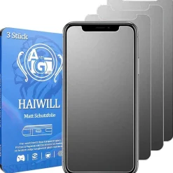 Haiwill 3x Matt Schutzfolie für iPhone 11 Pro Max / XS Max - Kratzfest