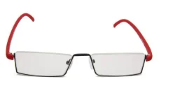 Halbrahmen Lesebrille Rot + 3,5 - mit Etui Sehhilfe
