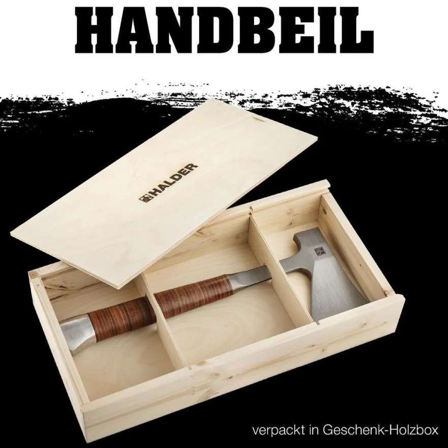 HALDER Handbeil Ganzstahl in Holzbox