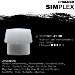 HALDER Simplex Ersatzeinsatz Superplastik weiß 60mm