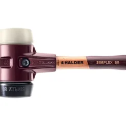 HALDER Simplex Schonhammer Ø 80 mm Gummi / Nylon mit extra kurzem Stiel und Termpe