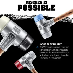 HALDER Simplex Schonhammer Ø 30 mm TPE-mid grau / Superplastik mit Aluminiumgehäuse