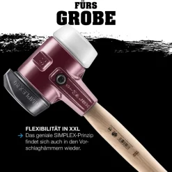 HALDER Simplex Vorschlaghammer Ø 60 mm Gummi mit Standfuß und Termpergussgehäuse