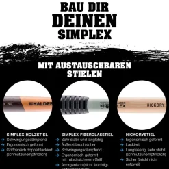 HALDER Simplex Vorschlaghammer Ø 60 mm Gummi mit Standfuß und Termpergussgehäuse