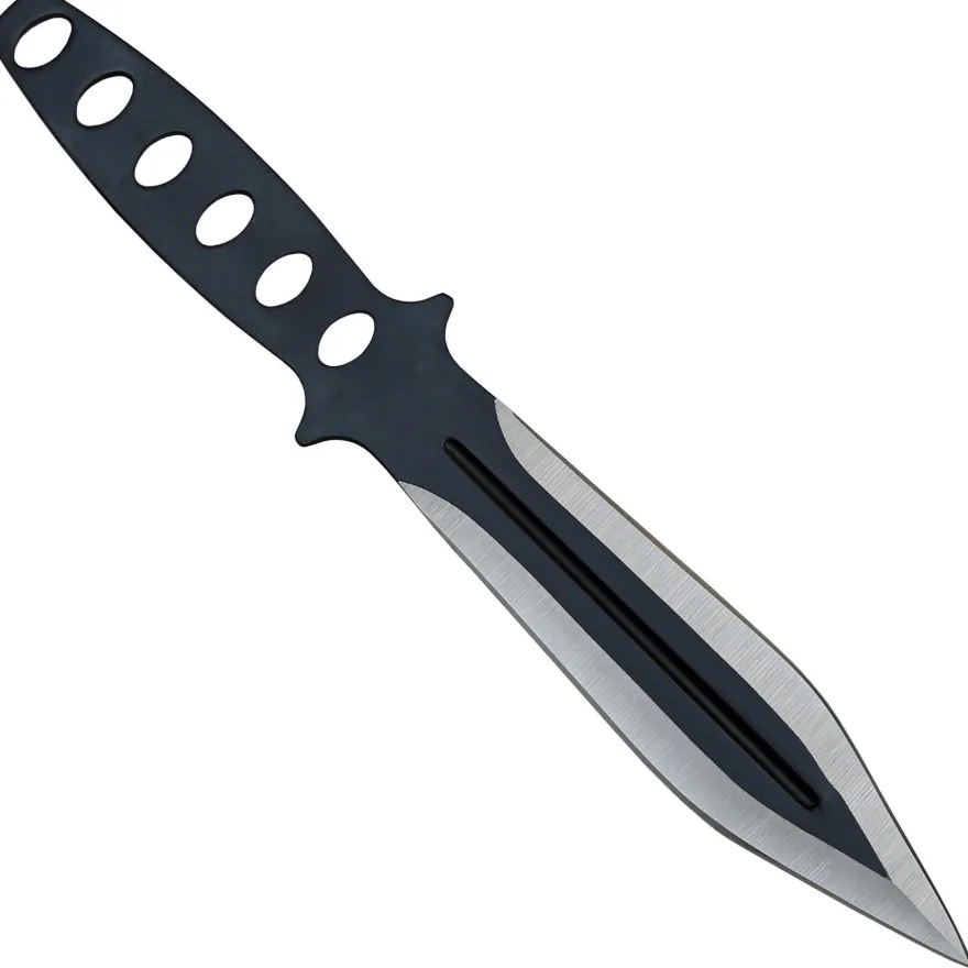Haller großes Wurfmesser schwarz/ silber mit Nylonscheide (18 + )