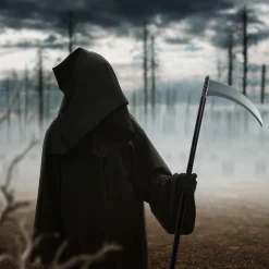Halloween Sensenmann Kostüm Sense 150cm Horror Sichel Grim Reaper Cosplay