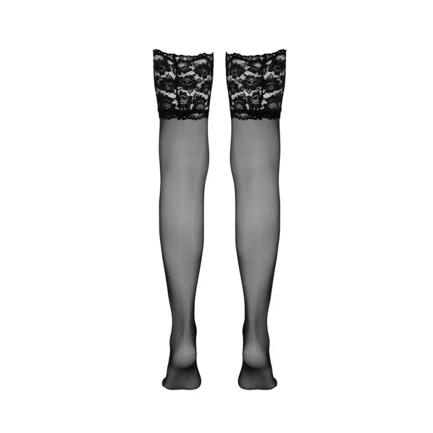 Halterlose Strümpfe S M L XL Damen Nylons Spitze Silikon stockings