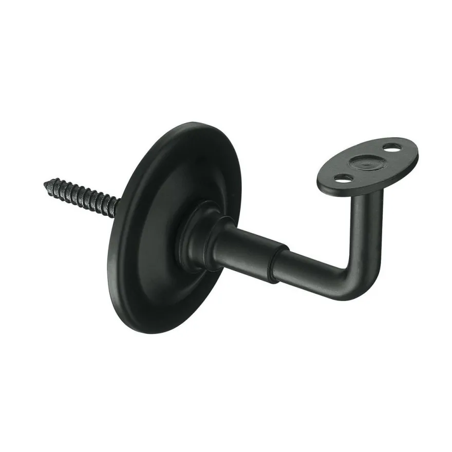Handlaufhalter Handlaufstütze Wandhalter Metall Schwarz 74,5mm Stockschraube