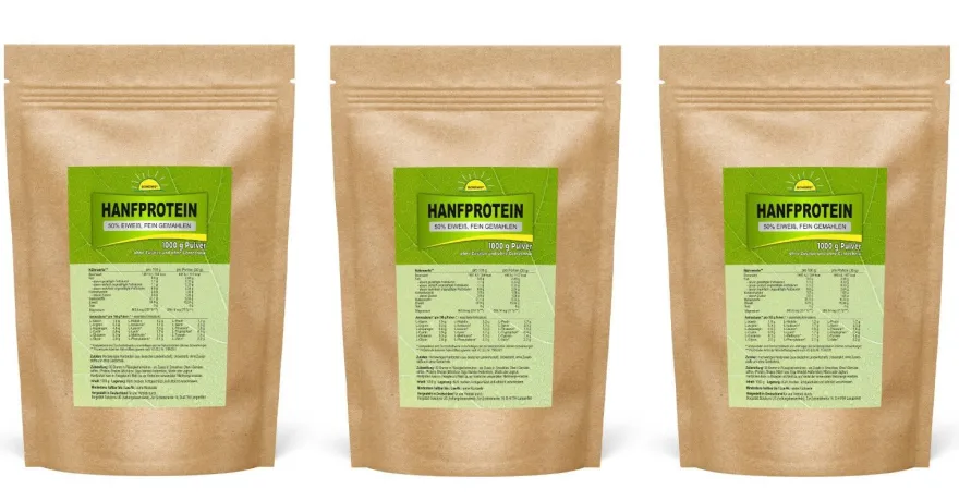 Hanfprotein Pulver 3 kg 50% Eiweiß, deutsche Landwirtschaft, Magnesium, Bonemis®