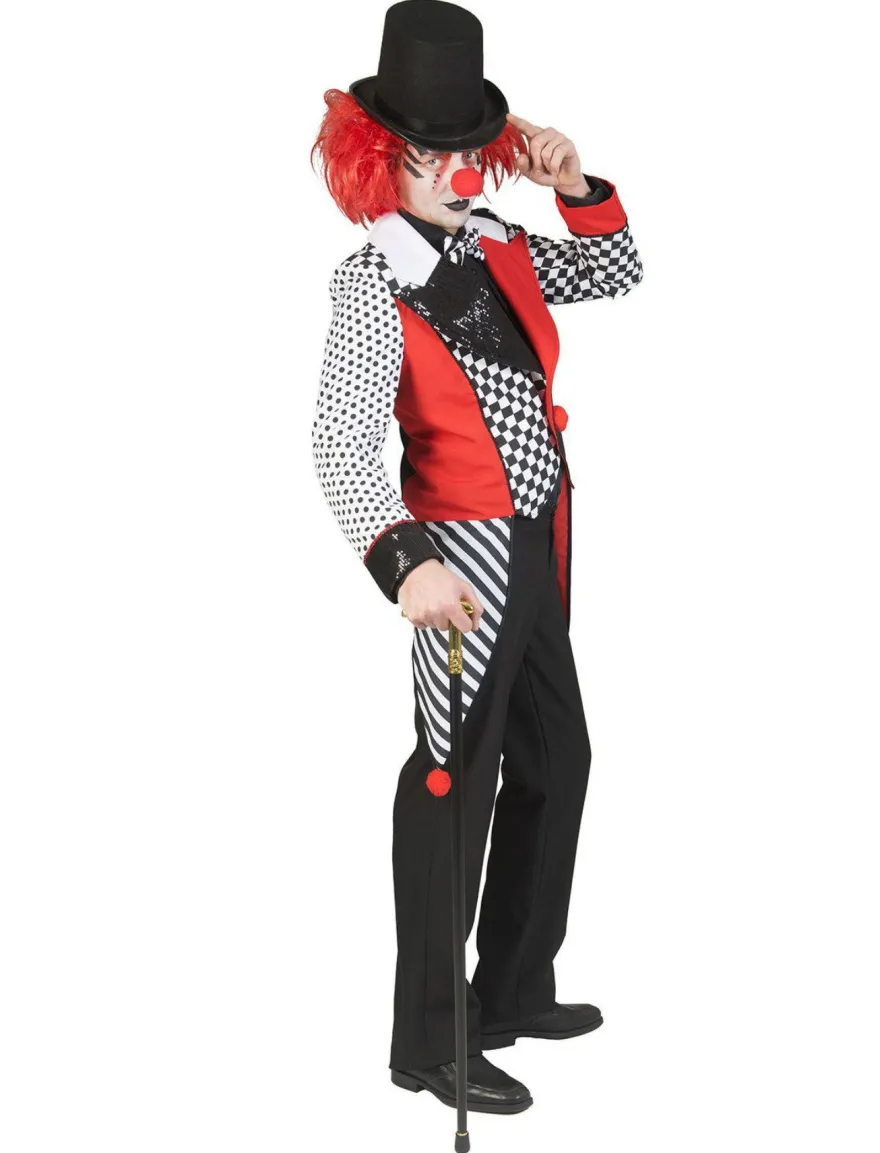 Harlekin Kostüm Herren Pierrot Oberteil Frack Clown Karneval Fasching Halloween