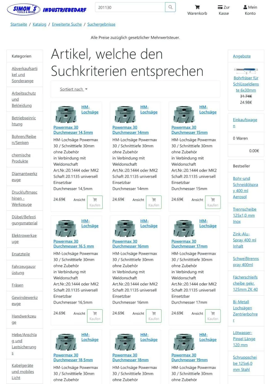 Hartmetallbestückte Lochsäge EASY-CUT 5