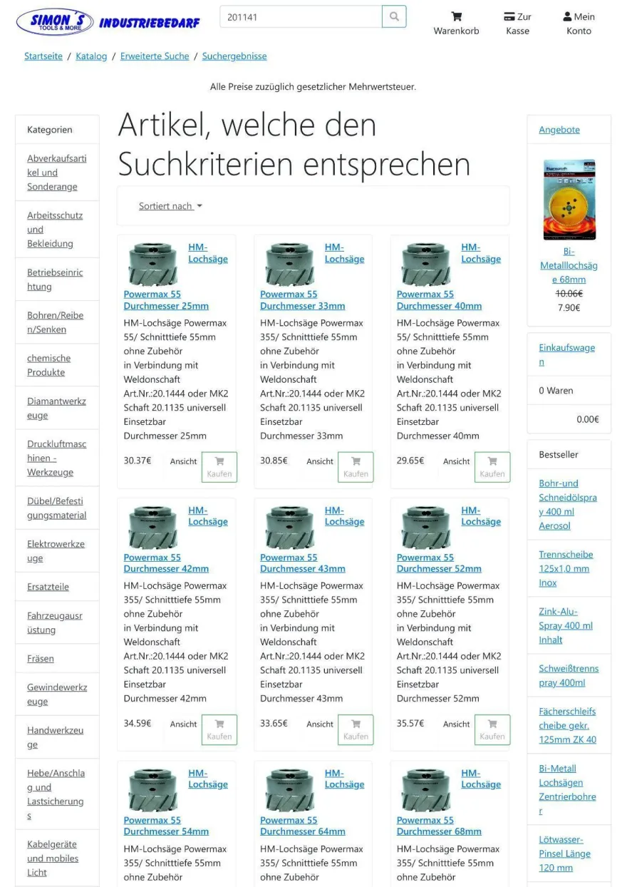 Hartmetallbestückte Lochsäge EASY-CUT 5