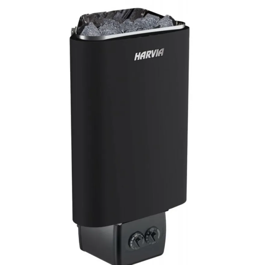 Harvia Delta D36 3,6 kW Black Saunaofen mit integrierter Steuerung Saunaheizgerät Sc