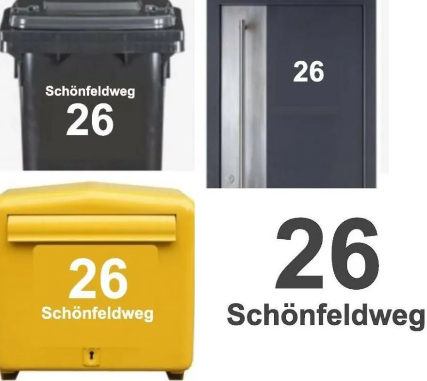 Hausnummer Aufkleber Strasse Hausnummern Mülltonne Briefkaste Postkasten (157/1)