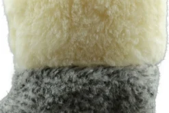 Hausschuhe Hüttenschuhe Lammfell 100% Schafwolle Schaffell Pantoffeln Grau 35-48