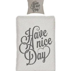 Have A Nice Day Bettwäsche Linon / Renforcé Spruche Text Bettbezug