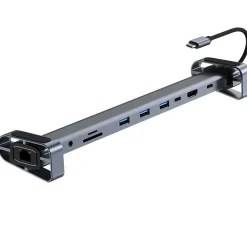 H36C USB C Hub Docking Station 10in1 HDMI RJ45 USB 3.0 Audio SD/TF für PC Laptop