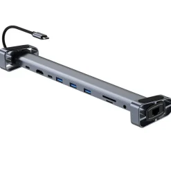 H36C USB C Hub Docking Station 10in1 HDMI RJ45 USB 3.0 Audio SD/TF für PC Laptop
