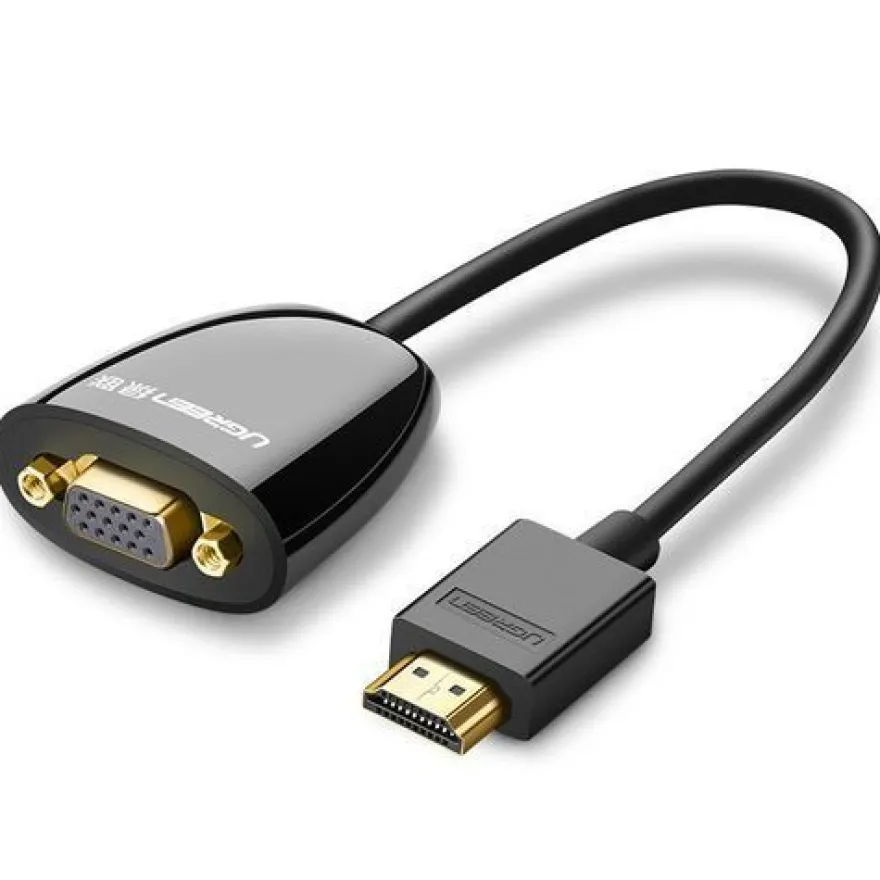 HDMI-Stecker auf VGA-Buchse FHD schwarzes Adapterkabel