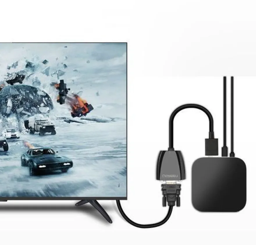 HDMI-Stecker auf VGA-Buchse FHD schwarzes Adapterkabel