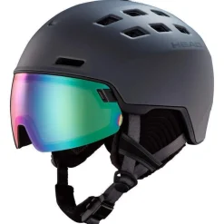 Head Skihelm Radar Photo dunkelgrau Visier unisex Damen und Herren Helm