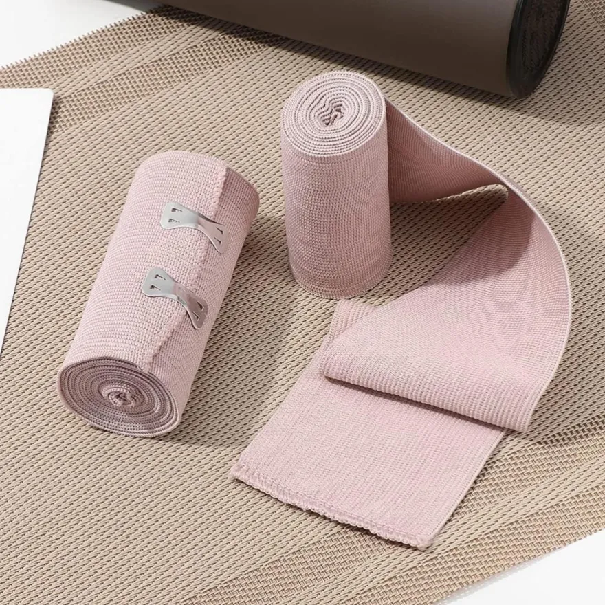Healifty Elastische Bandage Wrap Set 4 Rollen 8 Clips Knie Handgelenk Knöchel