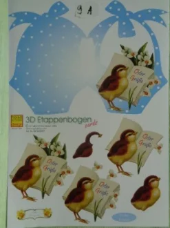 Heike Schäfer 3D Schneidebogen Etappenbogen cards Frohe Ostern