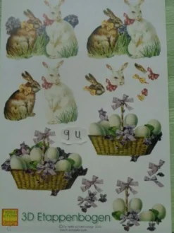 Heike Schäfer 3D Schneidebogen Etappenbogen cards Frohe Ostern