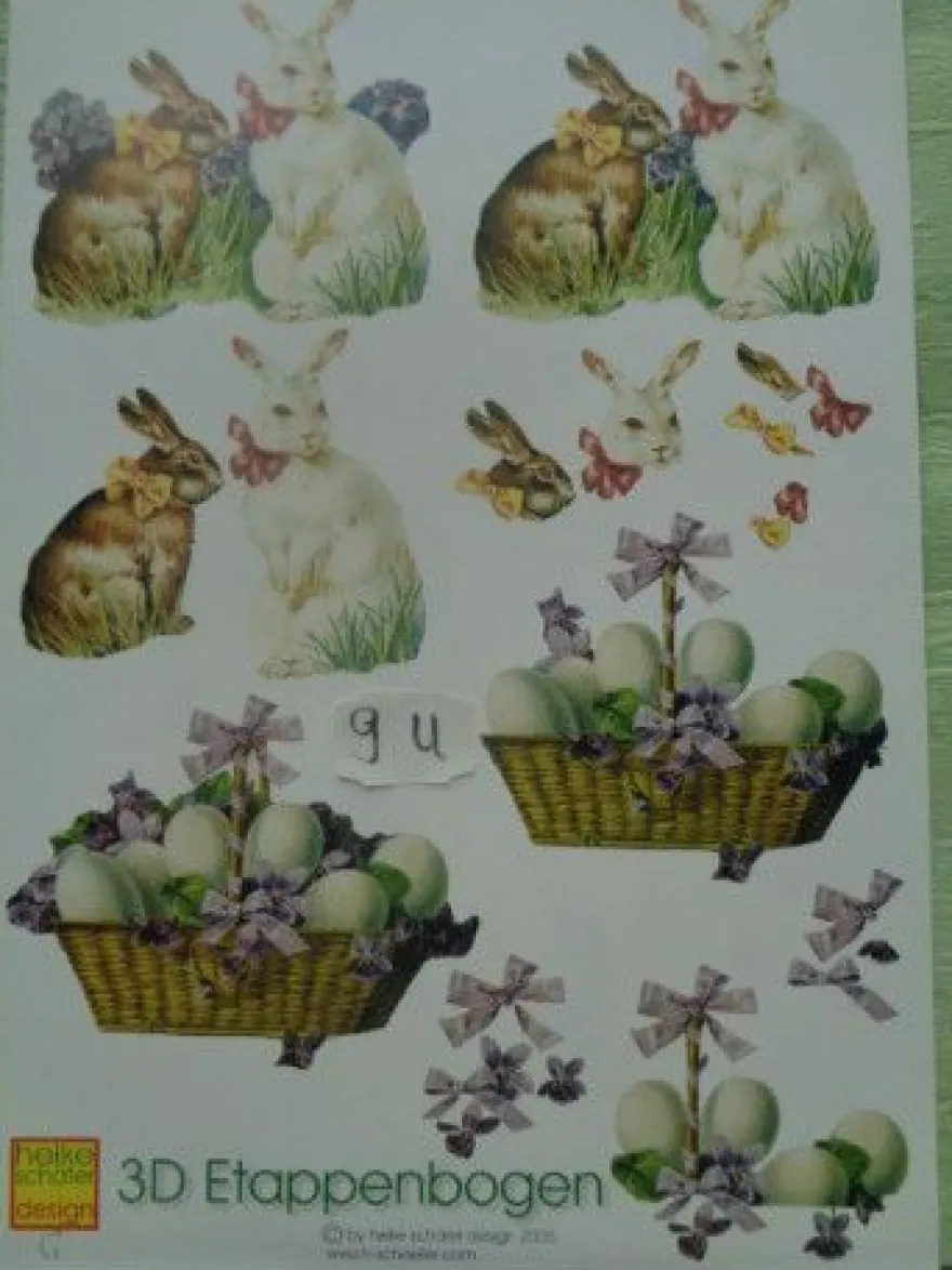 Heike Schäfer 3D Schneidebogen Etappenbogen cards Frohe Ostern