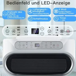 Heizlüfter, Klimagerät mobil, 14000 BTU 5 in 1 Mobile Klimaanlage
