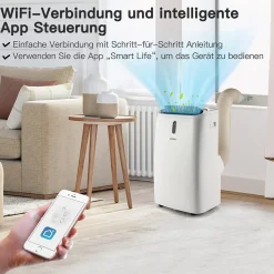 Heizlüfter, Klimagerät mobil, 14000 BTU 5 in 1 Mobile Klimaanlage