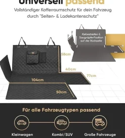 Heldenwerk Hundekofferraumschutz, Wasserdichte, Kratzfeste Hundedecke mit Seitenschuz