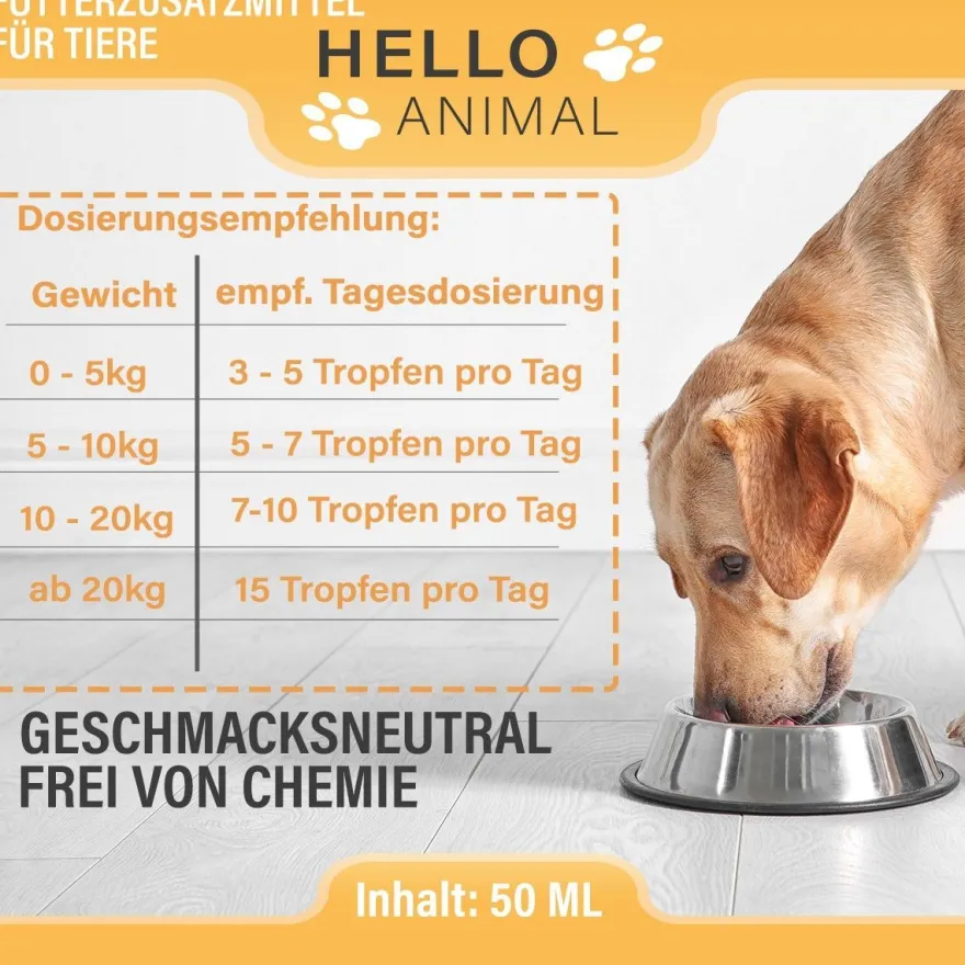 Hello Animal® Wurm Liquid | Entwurmungsmittel für Hunde, Katzen - entwurmen