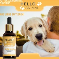 Hello Animal® Wurm Liquid | Entwurmungsmittel für Hunde, Katzen - entwurmen