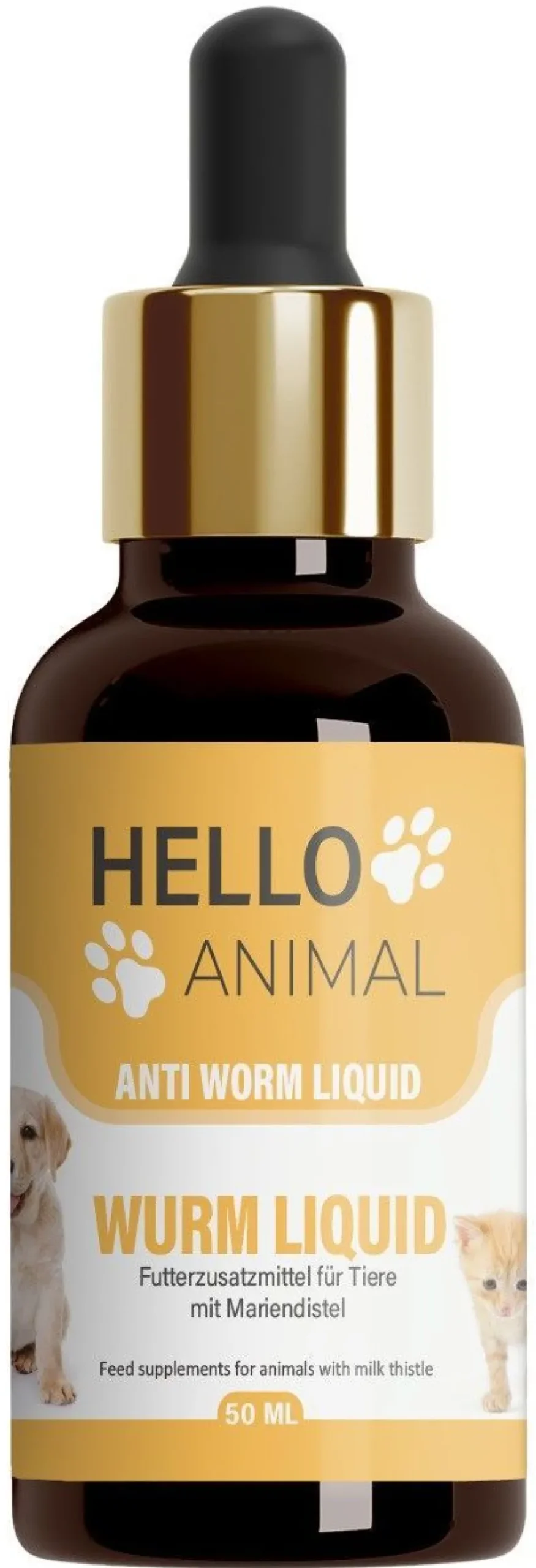 Hello Animal® Wurm Liquid | Entwurmungsmittel für Hunde, Katzen - entwurmen