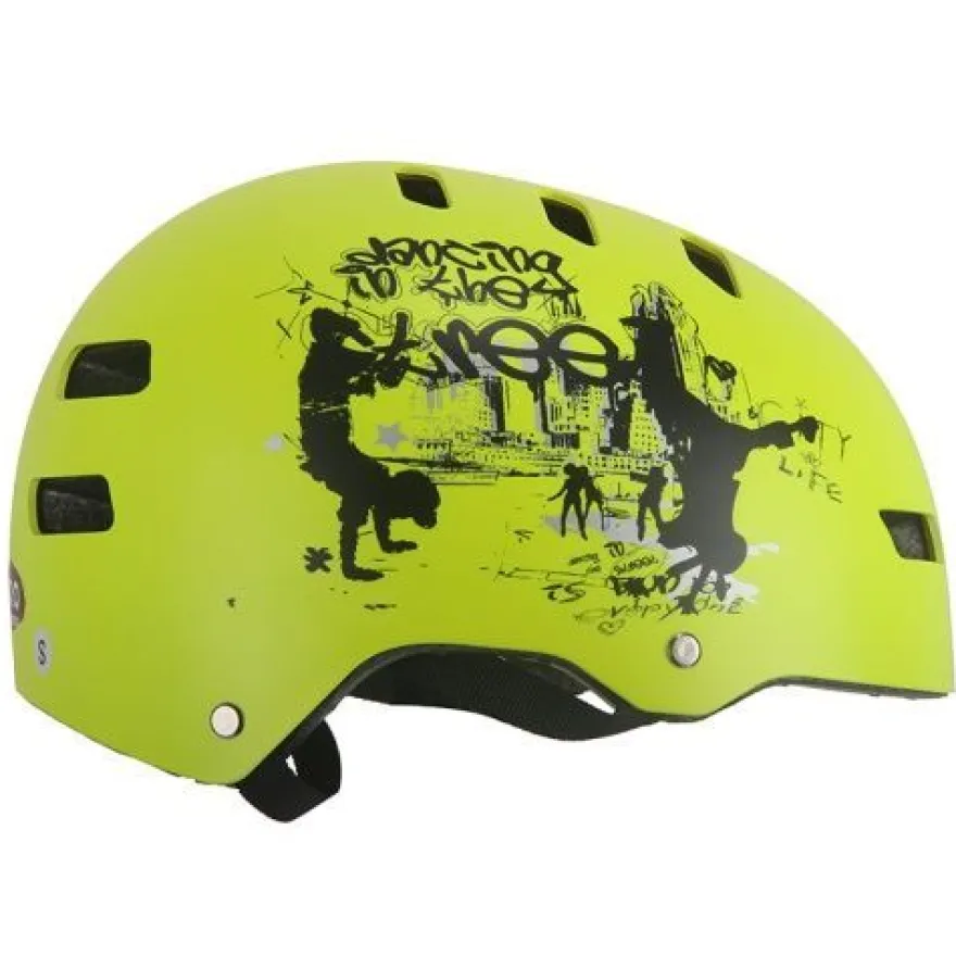 Helm Fahrradhelm Aero Kinderhelm Kinderfahrradhelm Skaterhelm Skatehelm gelb matt