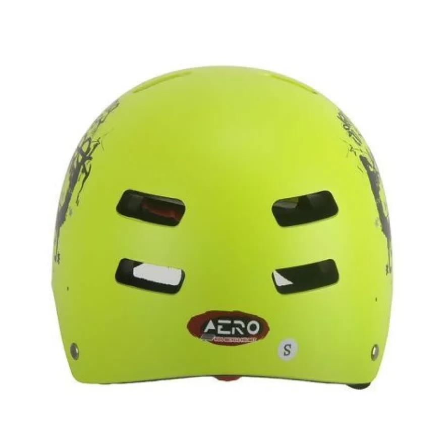 Helm Fahrradhelm Aero Kinderhelm Kinderfahrradhelm Skaterhelm Skatehelm gelb matt