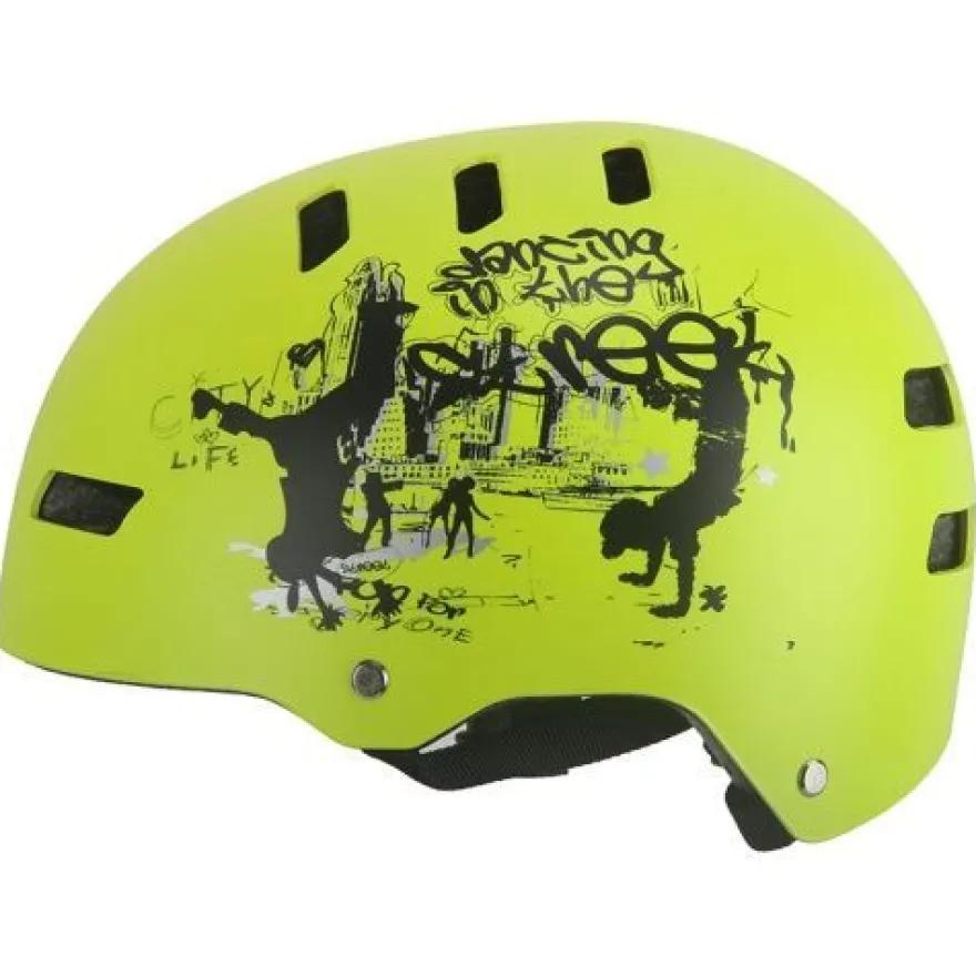 Helm Fahrradhelm Aero Kinderhelm Kinderfahrradhelm Skaterhelm Skatehelm gelb matt