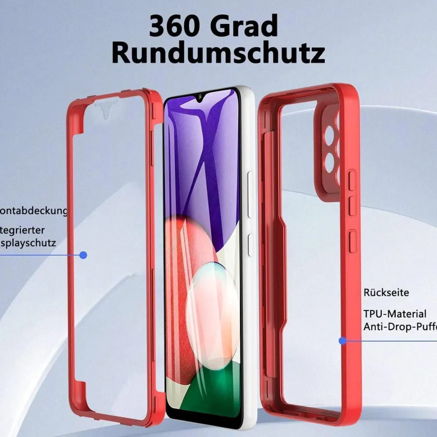 Hensinple Hülle für Samsung Galaxy A53 5G, 360 Grad stoßfest, Vorder- und