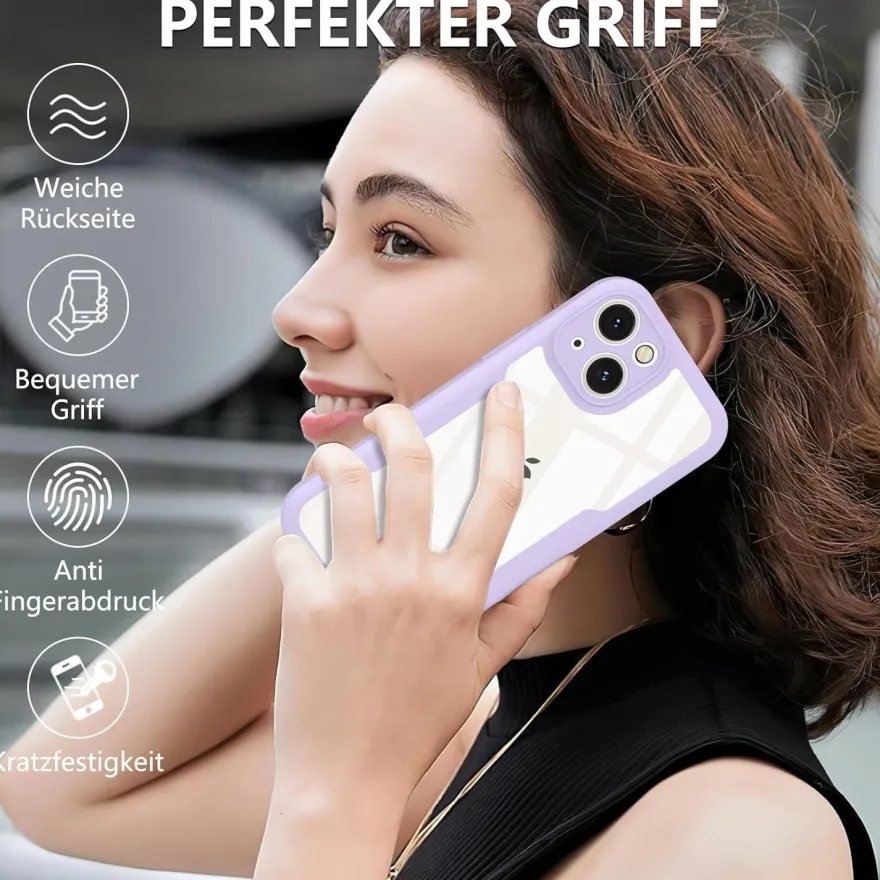 Hensinple iPhone 13 Mini Hülle (5,4 Zoll) - 360° Stoßfest mit Displayschutz