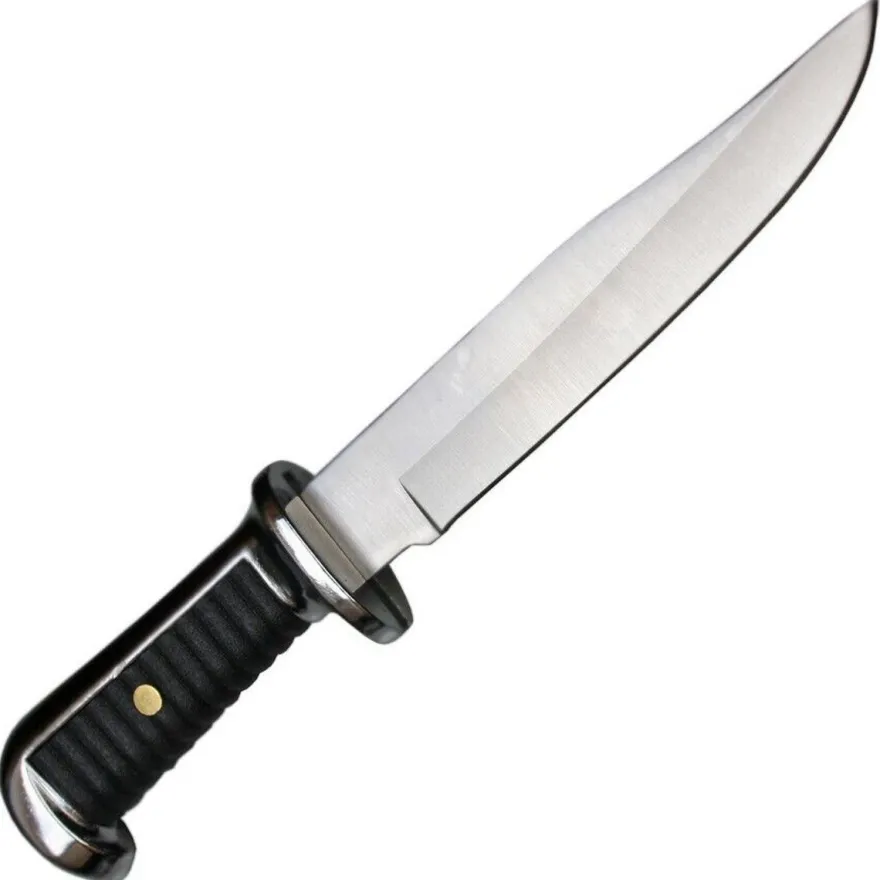 Herbertz Bowie Messer Jagd Messer Heft aus Zinkdruckguss mit Lederscheide